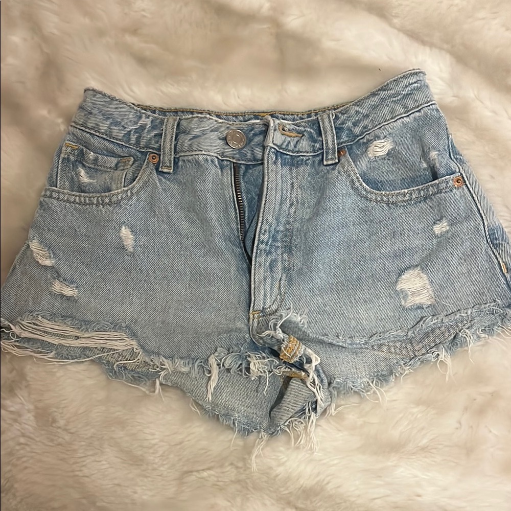 Garage Light Blue Jean Shorts
